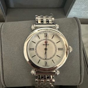 Michele Caber Watch 35mm Silver